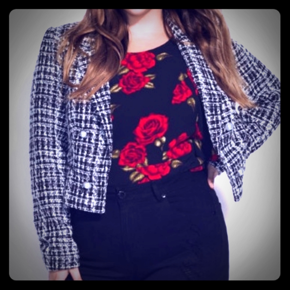 Plus Size 18 City Chic Jacket Mini Boucle M